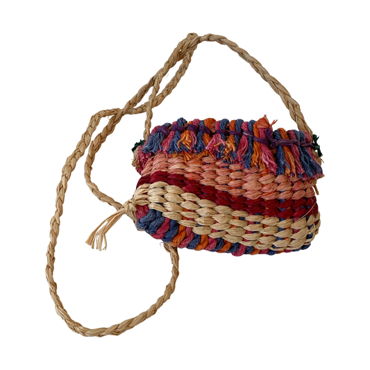 PAULA SAVAGE - Moa Island | 'Migi Bag #418' | Woven rafia + jute | 9 x 12 cm