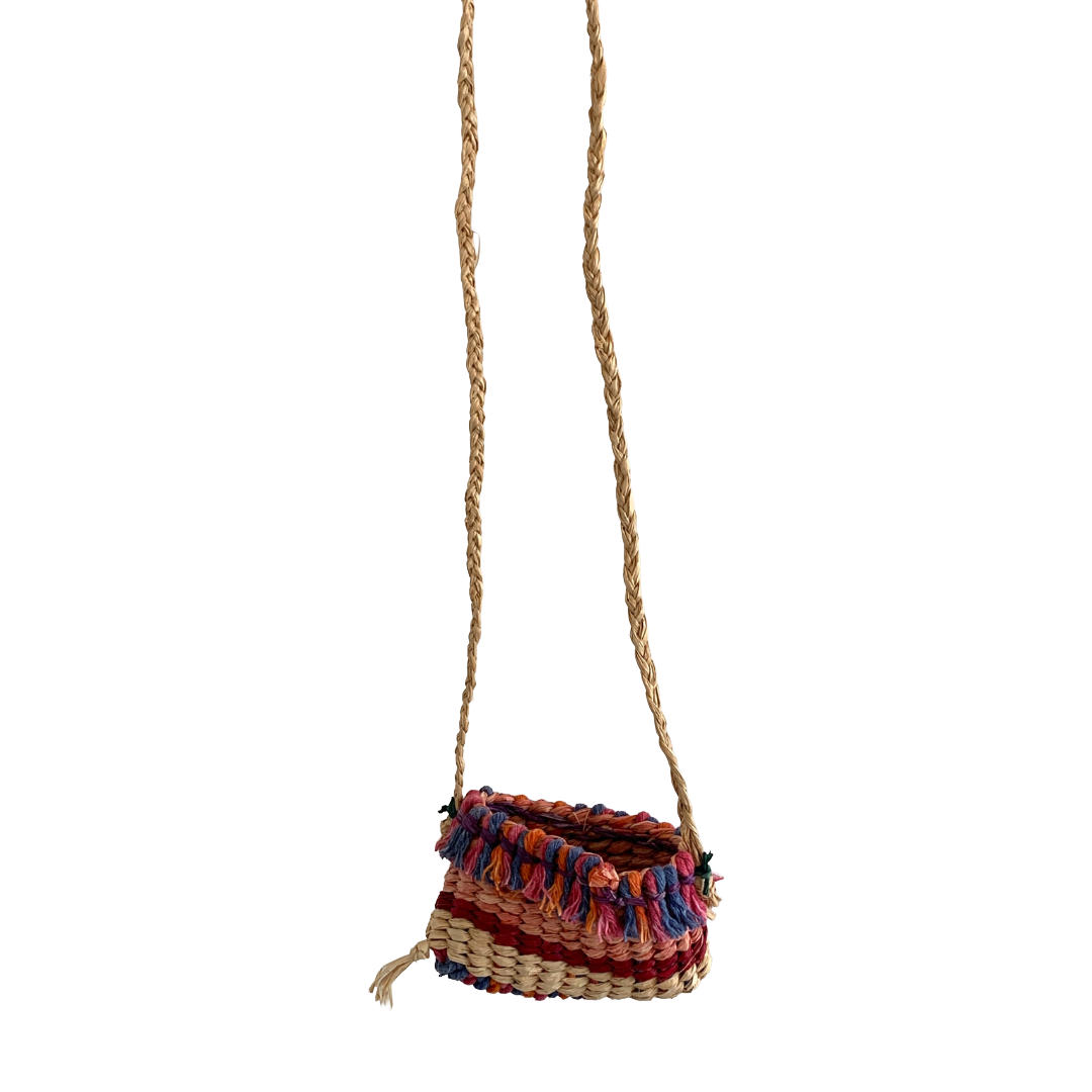 PAULA SAVAGE - Moa Island | 'Migi Bag #418' | Woven rafia + jute | 9 x 12 cm