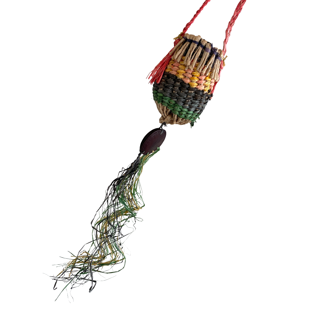 PAULA SAVAGE - Moa Island | 'Migi Bag #420' | Woven rafia + jute | 9 x 9 cm