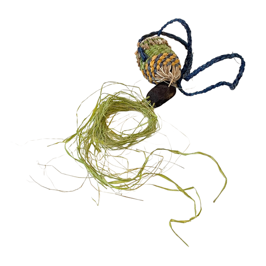 PAULA SAVAGE - Moa Island | 'Migi Bag #423' | Woven rafia + jute | 8 x 8 cm