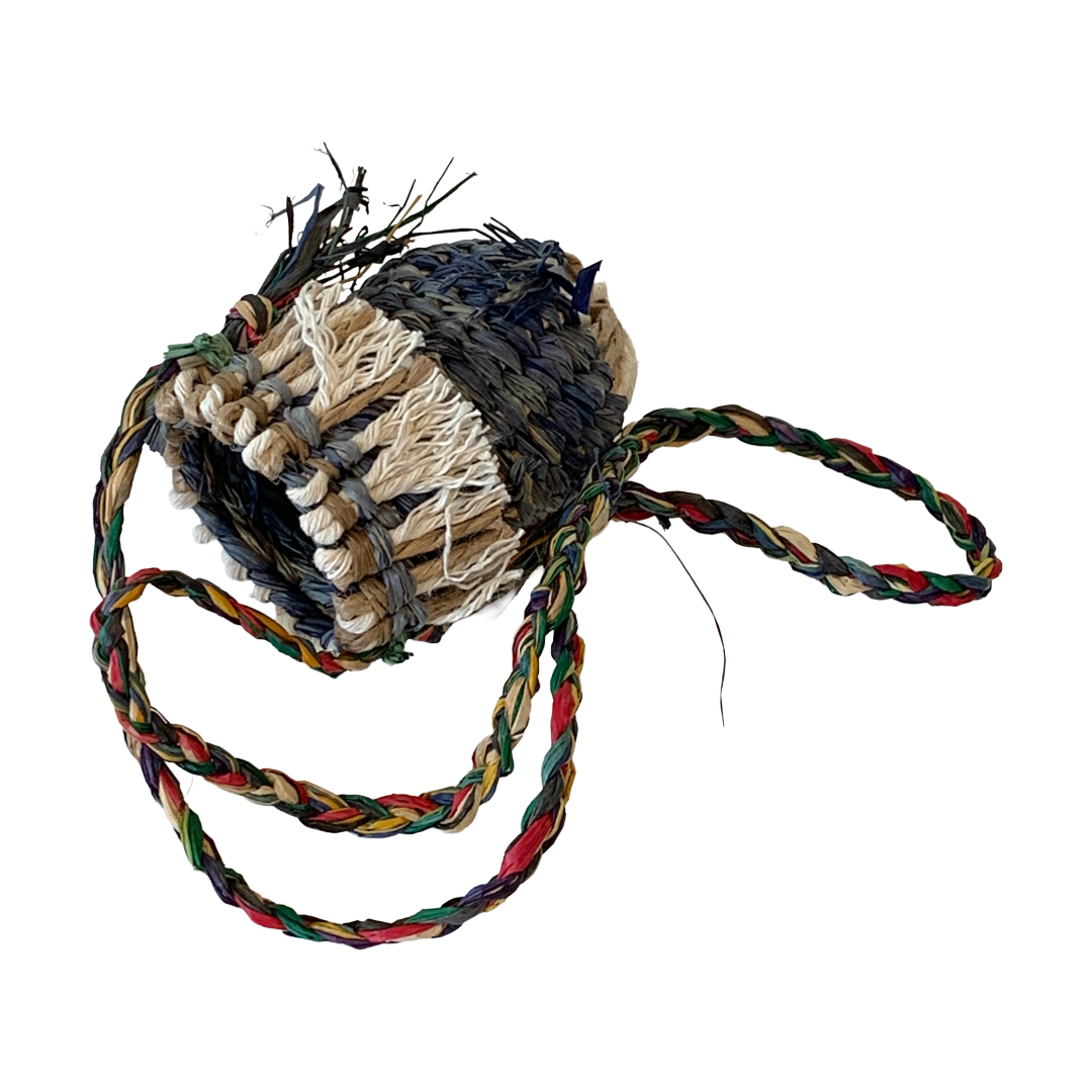 PAULA SAVAGE - Moa Island | 'Migi Bag #430' | Woven rafia + jute | 10 x 10 cm