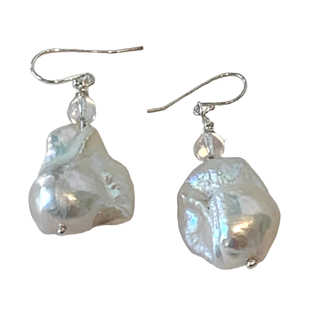 PEARL AND SALTY PLUM | ‘Baroque Pearl earrings | Baroque Freshwater Pearls