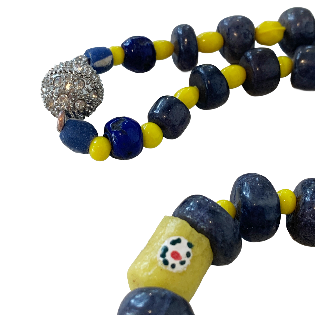 PEARL AND SALTY PLUM | ‘Iolite Necklace’ | iolite beads + baroque freshwater pearls