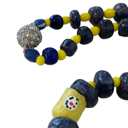 PEARL AND SALTY PLUM | ‘Iolite Necklace’ | iolite beads + baroque freshwater pearls