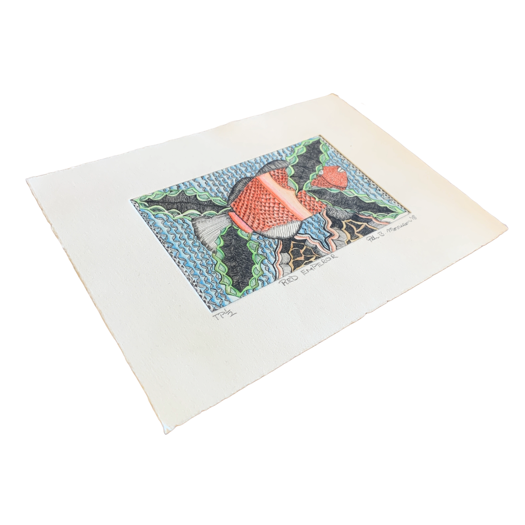 PETER B MORRISON | ‘RED EMPEROR’ TP1/2 | Etching / watercolour