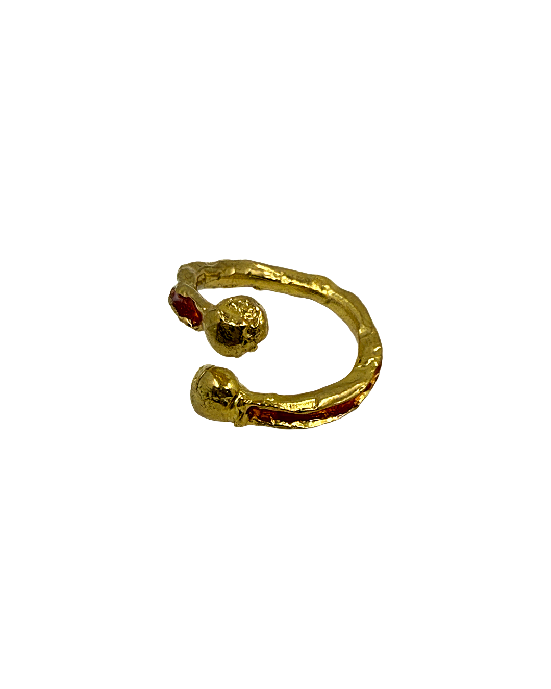 ARTIZ | 'Golden Orange Ring' | Gold plated bronze / orange enamel