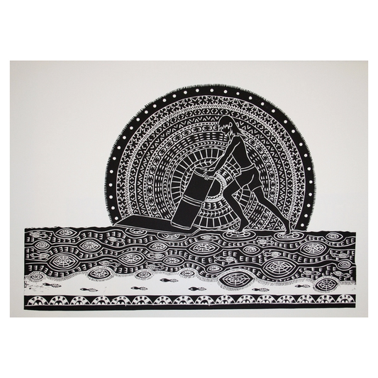 ROBERT TOMMY PAU | 'Drum and Board' | Linocut print