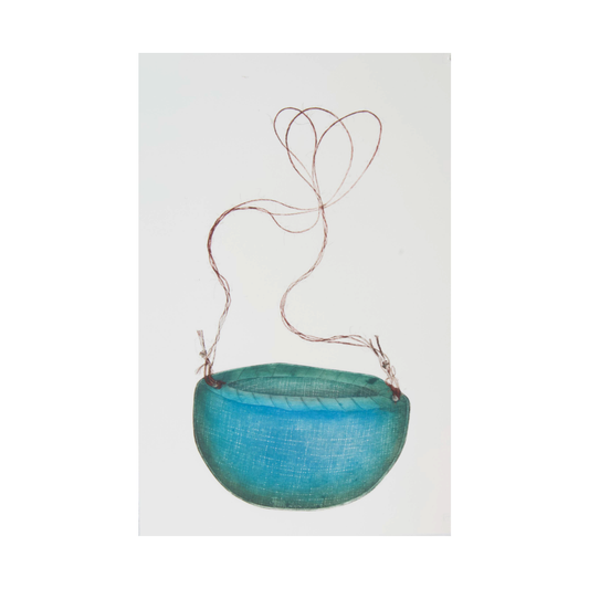 SHERYL J BURCHILL | 'Jakal Balji (Round basket)'- Blue State I | Etching