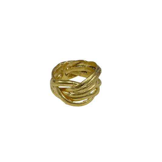 ARTIZ | 'Metal Wrap Ring' | Gold plated bronze