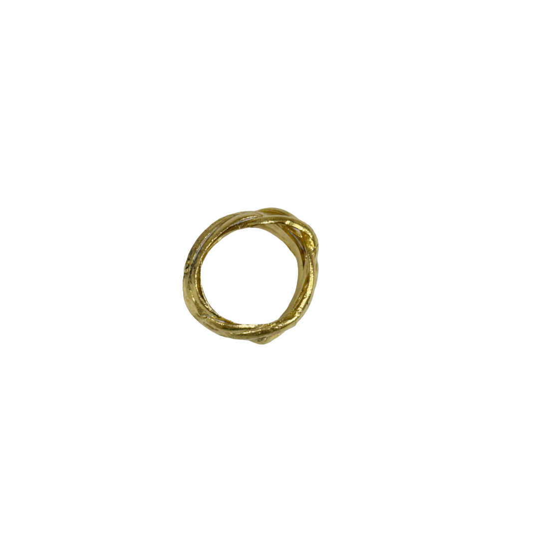 ARTIZ | 'Metal Wrap Ring' | Gold plated bronze