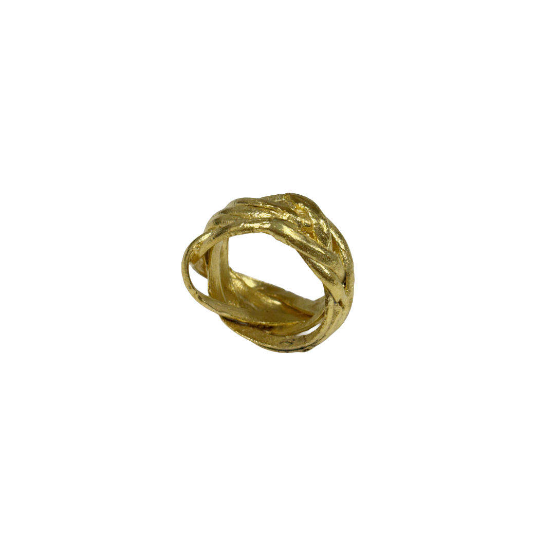 ARTIZ | 'Metal Wrap Ring' | Gold plated bronze