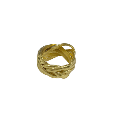 ARTIZ | 'Metal Wrap Ring' | Gold plated bronze