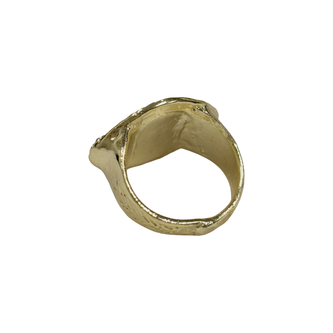 ARTIZ | 'Blue Enamel Ring' | Gold plated bronze / enamel