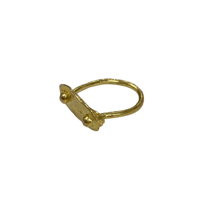 ARTIZ | 'Circles Seal Ring'- small | Gold plated bronze