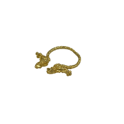 ARTIZ | 'Two Birds Split Ring' | gold plated cast bronze