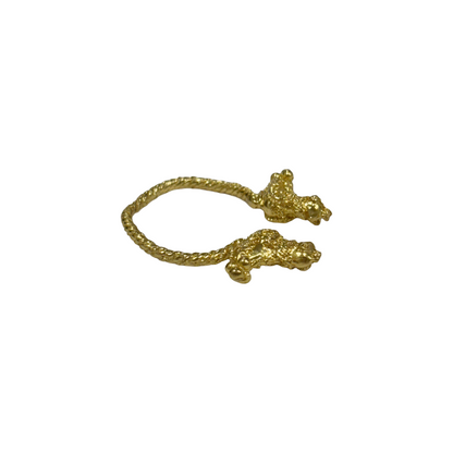ARTIZ | 'Two Birds Split Ring' | gold plated cast bronze