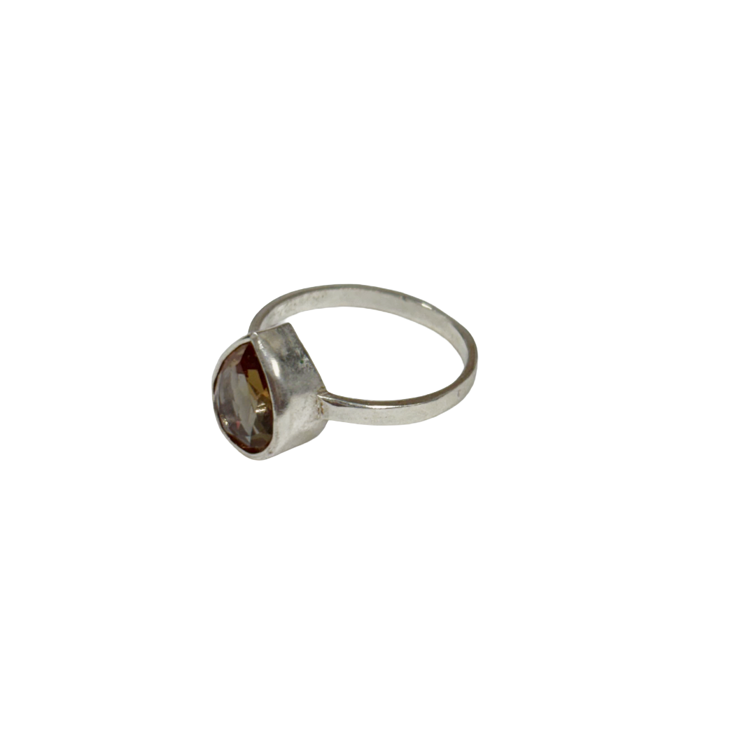 ARTIZ | 'Faceted Gem Ring' | Teartrop stone | Silver / tourmaline
