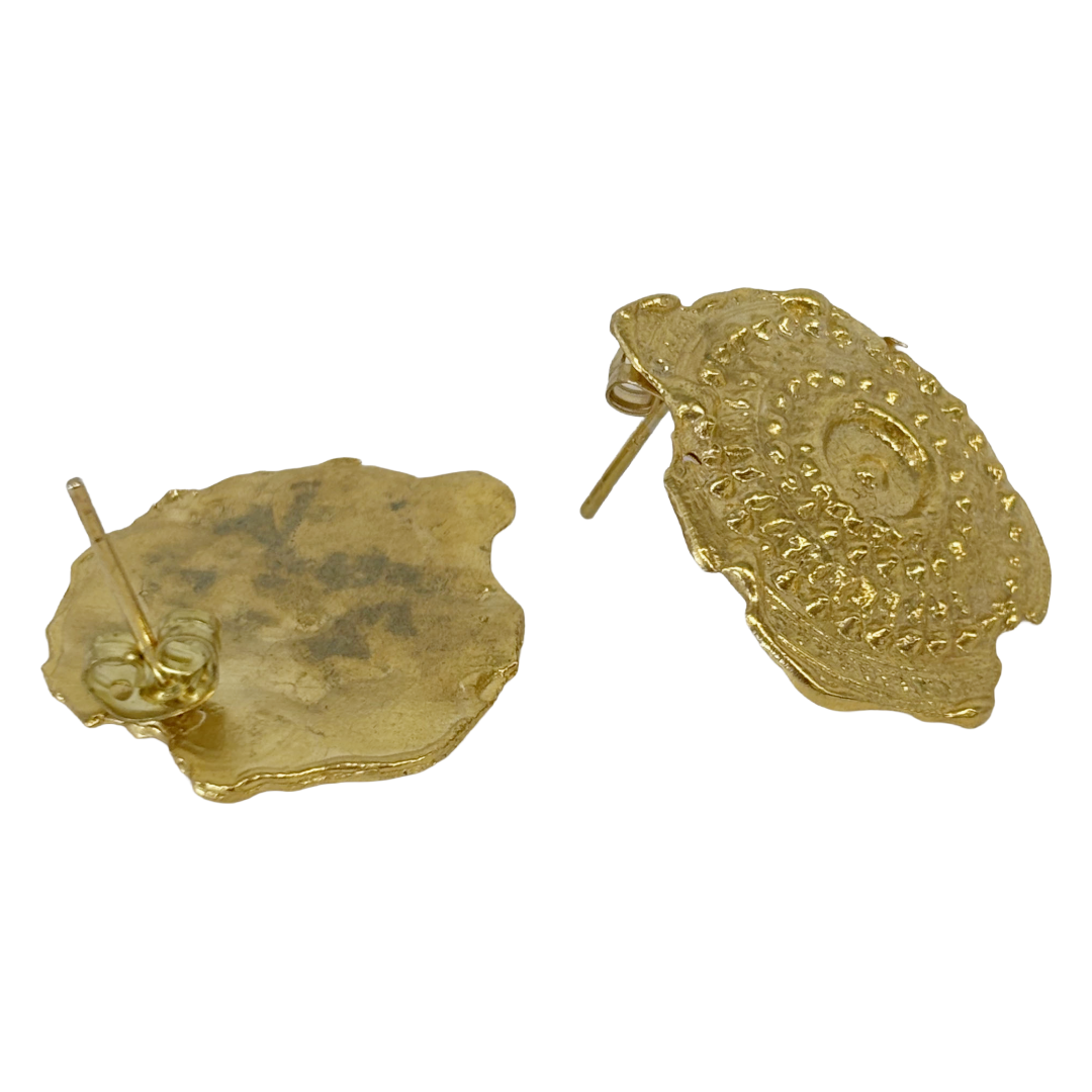 ARTIZ | ‘Spiral Fragment’ Earrings | Gold-plated bronze