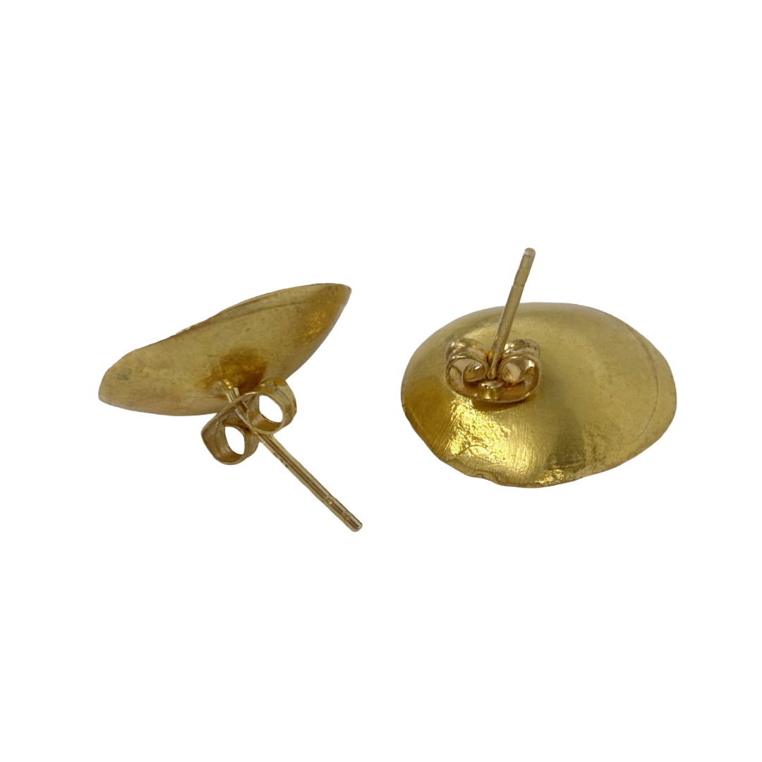 ARTIZ | ‘Evil Eye Cup Stud Earrings’ | Blue enamel | bronze + enamel