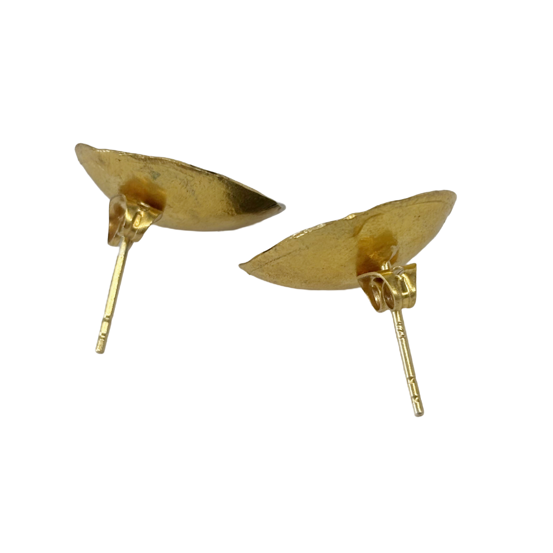 ARTIZ | ‘Evil Eye Cup Stud Earrings’ | Black enamel | bronze + enamel