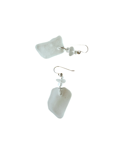 WILD THINGS | ‘Heart of Glass Earrings – White (6)’ | Beach glass
