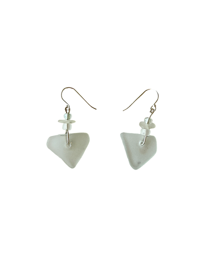 WILD THINGS | ‘Heart of Glass Earrings – White (7)’ | Beach glass
