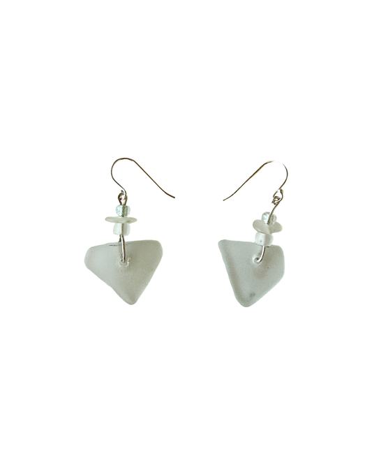 WILD THINGS | ‘Heart of Glass Earrings – White (7)’ | Beach glass
