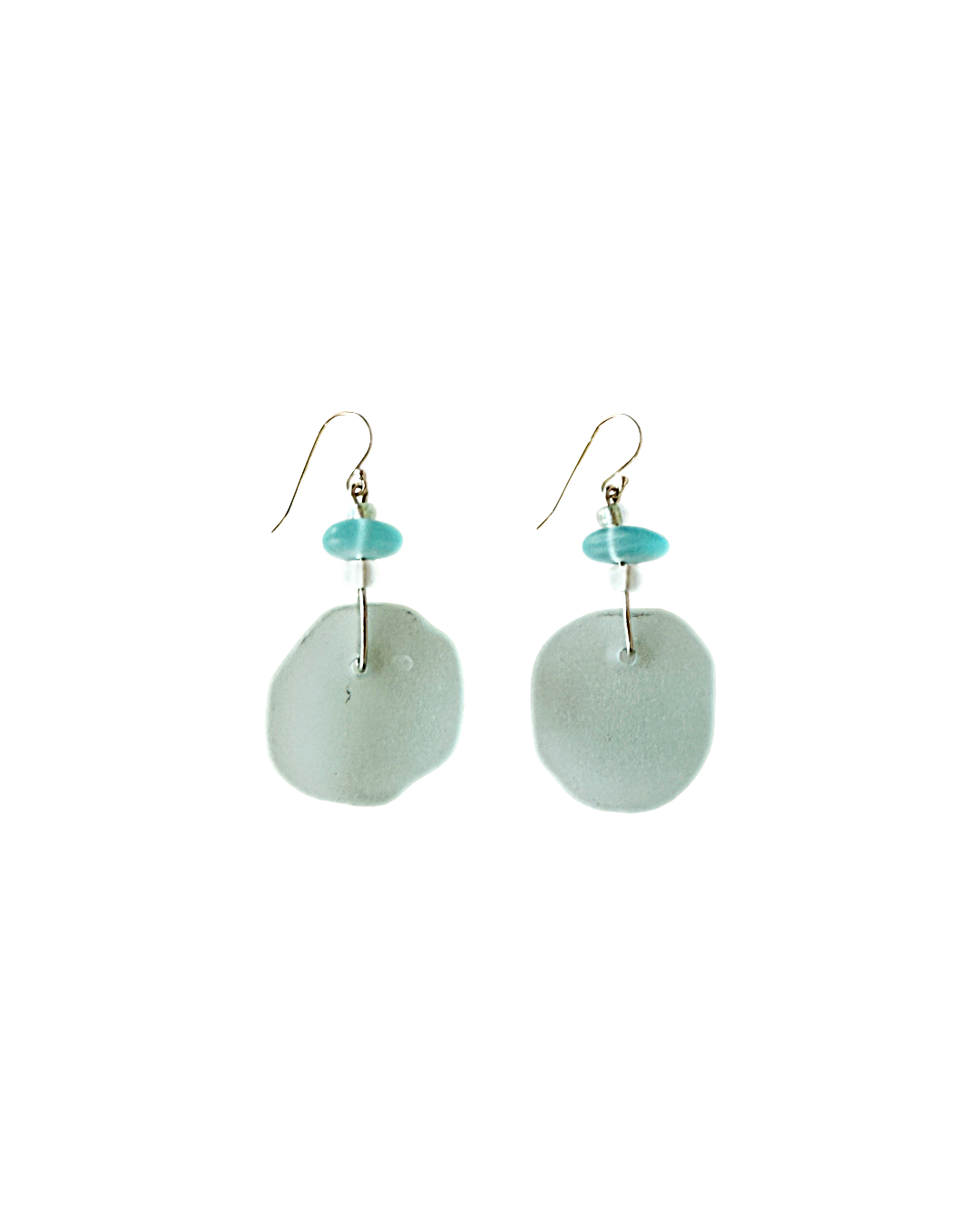 WILD THINGS | ‘Heart of Glass Earrings – Ice Blue (5)’ | Beach + re-cycled glass