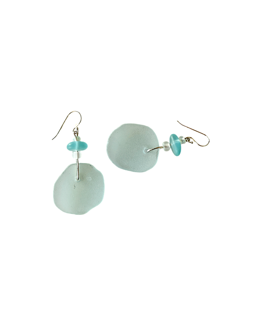 WILD THINGS | ‘Heart of Glass Earrings – Ice Blue (5)’ | Beach + re-cycled glass