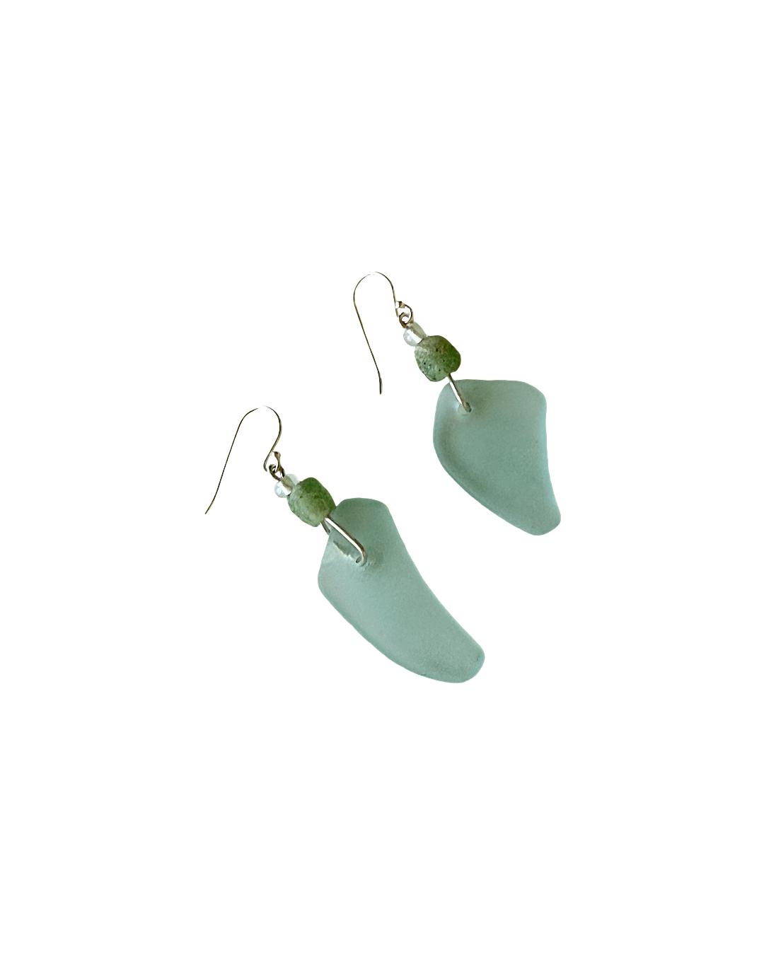 WILD THINGS | ‘Heart of Glass Earrings – Ice Blue (6)’ | Beach + re-cycled glass