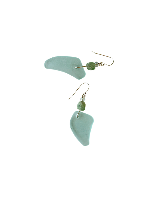 WILD THINGS | ‘Heart of Glass Earrings – Ice Blue (6)’ | Beach + re-cycled glass