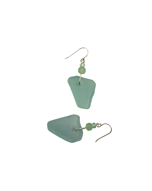 WILD THINGS | ‘Heart of Glass Earrings – Ice Blue (7)’ | Beach + re-cycled glass