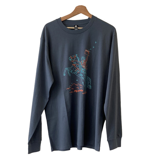 POLY GONE COWBOY | ‘Space Cowboy’ | Long sleeved T-shirt | Grey