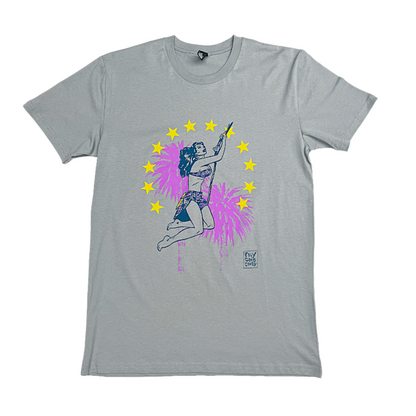 POLY GONE COWBOY | ‘Thrill Seeker / Heart Breaker’ | T-shirt | Grey