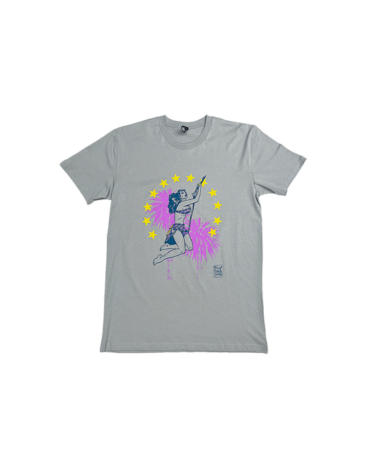 POLY GONE COWBOY | ‘Thrill Seeker / Heart Breaker’ | T-shirt | Grey