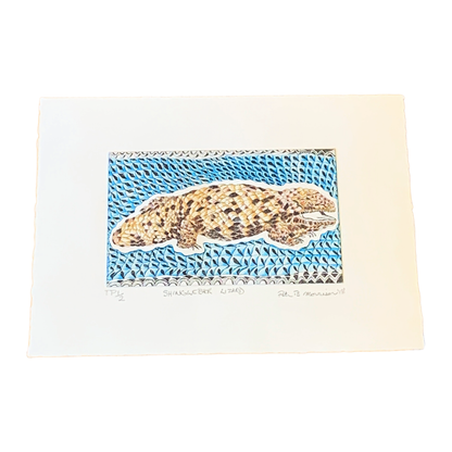 PETER B MORRISON | ‘SHINGLEBACK LIZARD’ TP1/2 | Etching / watercolour