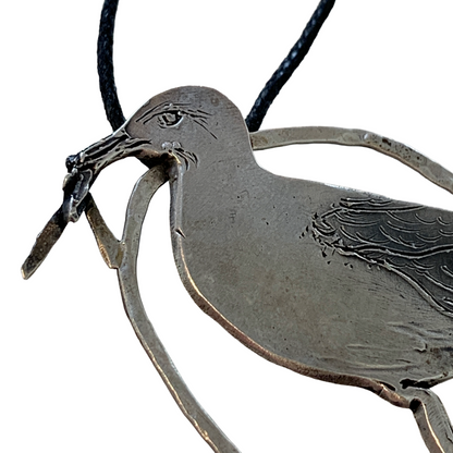 MELISSA STANNARD | ‘Mine…Seagull – Larinae and Chips’ |  Sterling silver pendant with patina