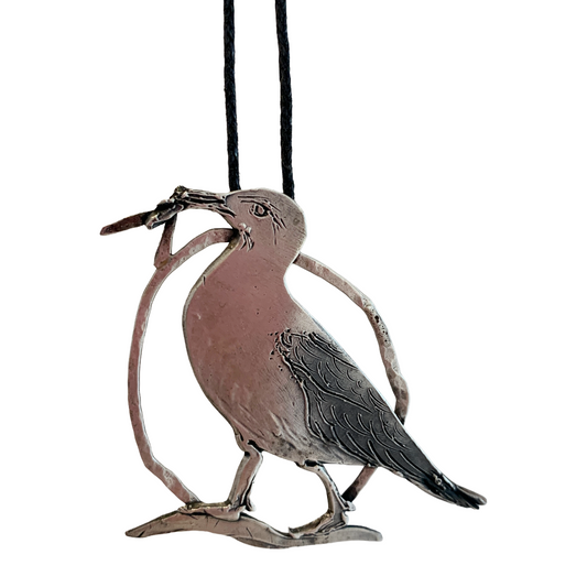 MELISSA STANNARD | ‘Mine…Seagull – Larinae and Chips’ |  Sterling silver pendant with patina
