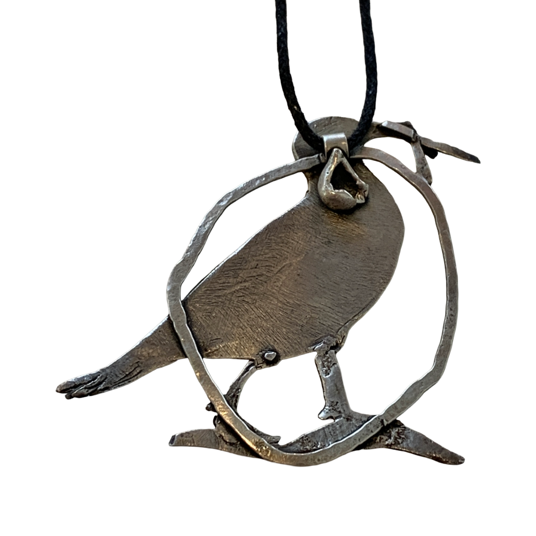 MELISSA STANNARD | ‘Mine…Seagull – Larinae and Chips’ |  Sterling silver pendant with patina