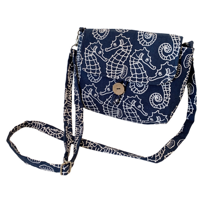 KUKU BULKAWAY ART CENTRE | ‘Seahorse’ Cross body bag | Cotton / screenprint