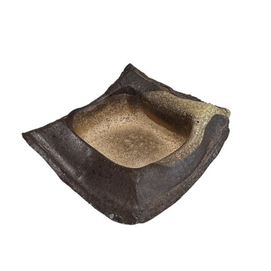 SERVICE CERAMICS | ‘Trinket Dish 1 | Ash Glaze / woodfired in India stoneware