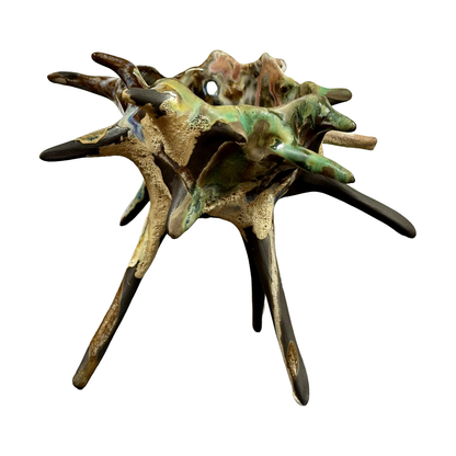 KIM NOLAN | 'Spikey Coral #4a' | Mid-fire black clay, glaze, glass + sand