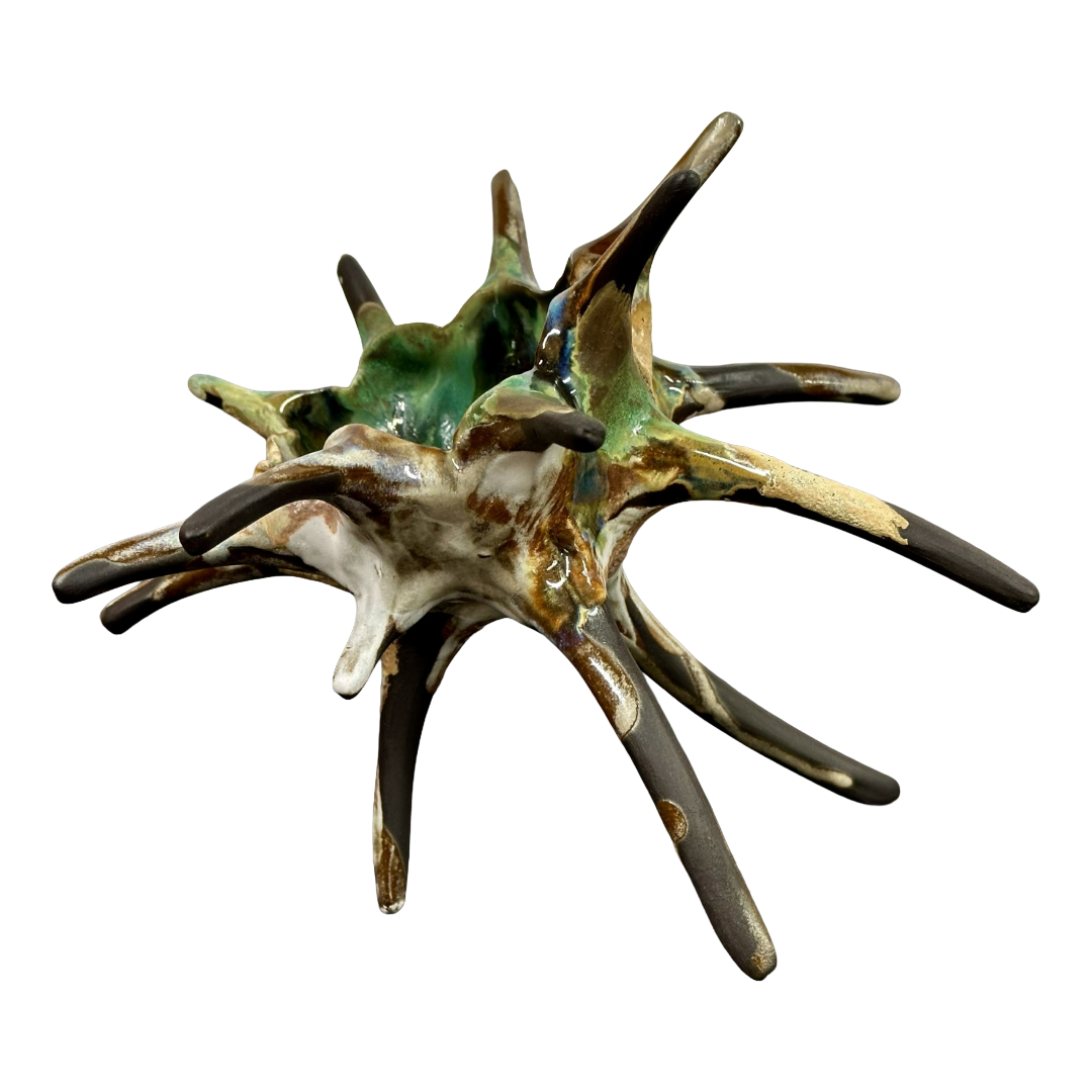 KIM NOLAN | 'Spikey Coral #6a' | Mid-fire black clay, glaze, glass + sand