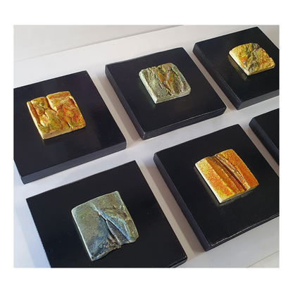 MALKI STUDIO | 'Traces of Time 2' | Ceramic wall art on board | Multiple glaze firings