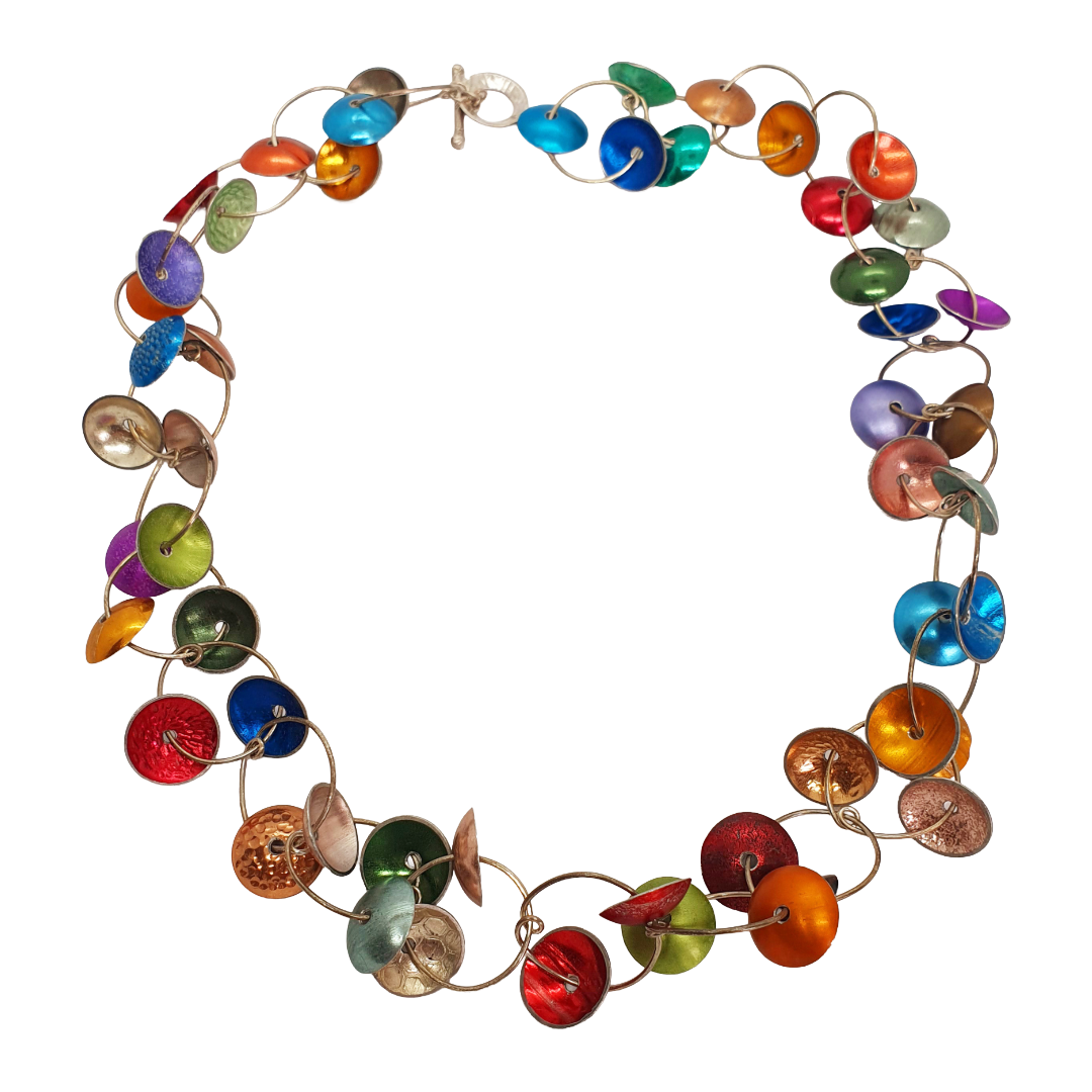 ALISON McDONALD | ‘Aliware Sue Necklace’ | Sterling silver & reclaimed anodised aluminium saucepan lids