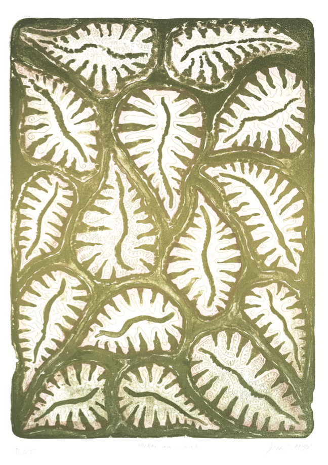 BILLY MISSI | 'Mekai au Nisal' (Almond Leaves) Lithograph