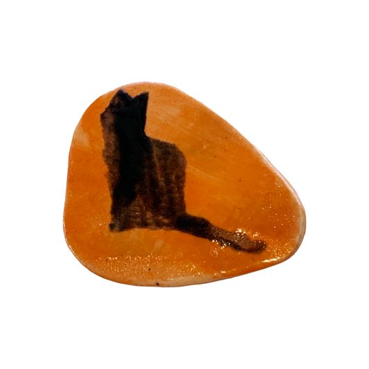 TEGAN KOSTER | 'Spunky the Cat' Medium Brooch #2 | Hand painted ceramic brooch