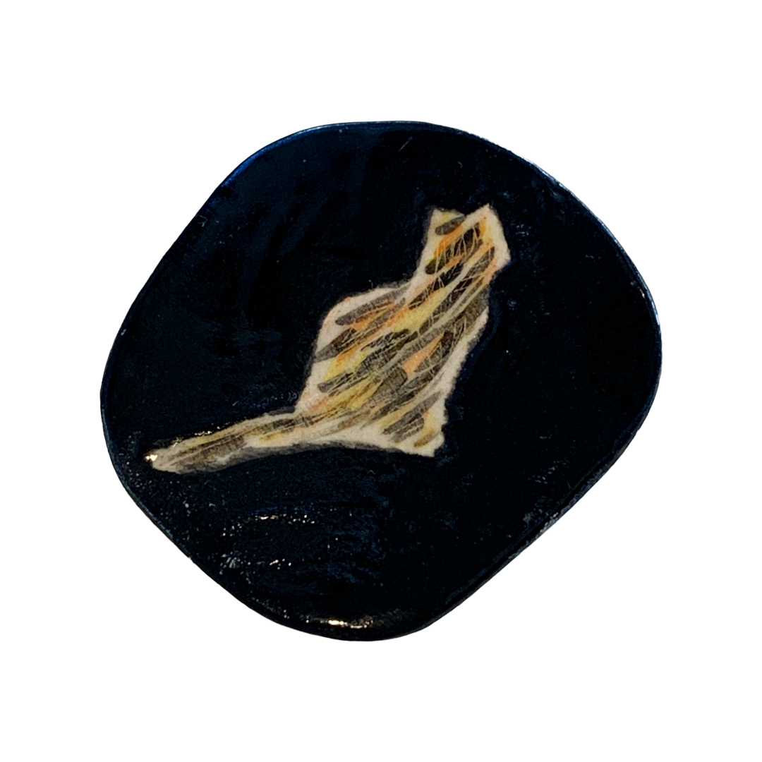TEGAN KOSTER | 'Spunky the Cat' Lge Brooch #3 | Hand painted ceramic brooch