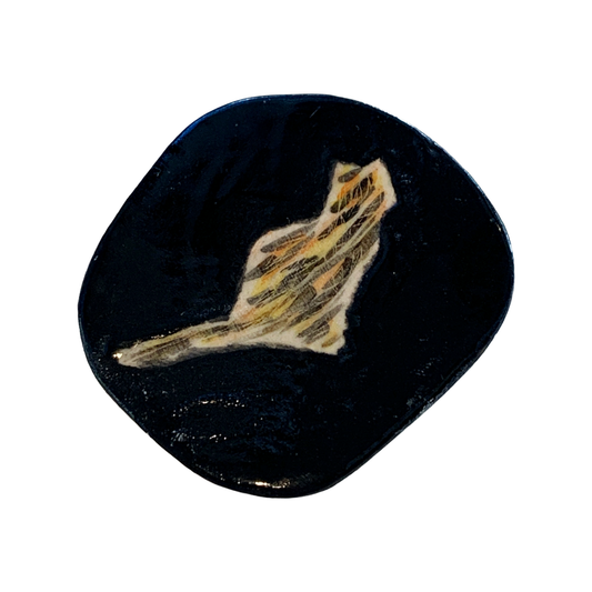 TEGAN KOSTER | 'Spunky the Cat' Lge Brooch #3 | Hand painted ceramic brooch