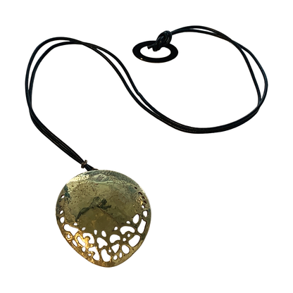 TETSUYA TABATA | 'Moon Necklace / dark cord' | Brass